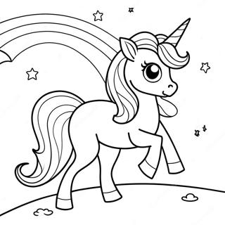 Verspielt Regenbogen Einhorn Ausmalbild 100523 39095