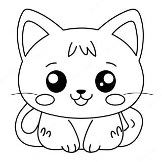 Niedliche Kawaii Katze Ausmalbild 100573-39129