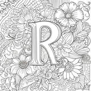 Aufwendiger Floraler Brief Ausmalbild 100703-39237