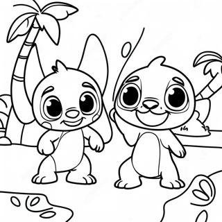 Lilo Und Stitch Im Tropischen Paradies Ausmalbild 1007-412