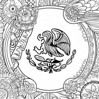 Detaillierte Mexikanische Flagge Ausmalbild 101034 39493
