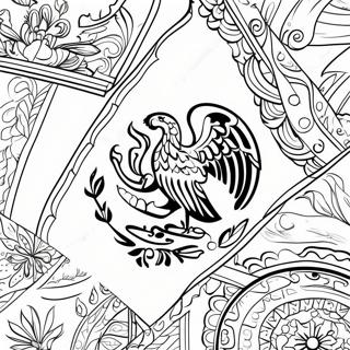 Detaillierte Mexikanische Flagge Ausmalbild 101034 39494