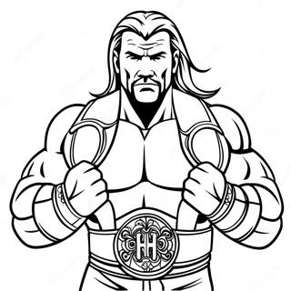 Dynamischer Triple H Mit Zwei Gurteln Ausmalbild 101061-39517