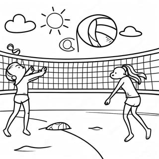 Strand Volleyballspiel Ausmalbild 101192 39622
