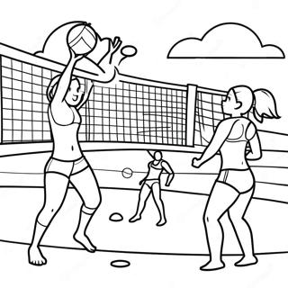 Strand Volleyballspiel Ausmalbild 101192 39623