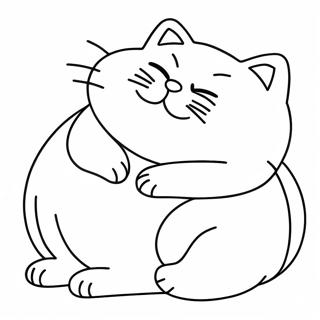 Schlafrige Fette Katze Ausmalbild 101216-39636