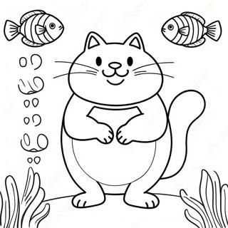 Fette Katze Mit Fisch Ausmalbild 101217-39637
