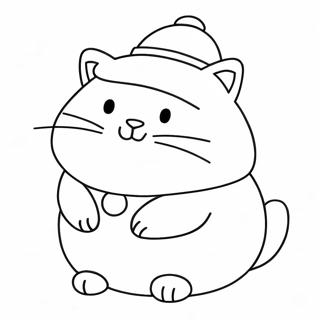 Pummelige Fette Katze Mit Hut Ausmalbild 101218-39643