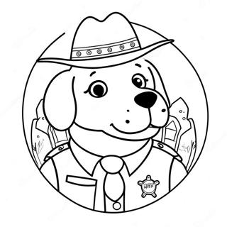 Niedlicher Sheriff Labrador Mit Abzeichen Ausmalbild 101678-40098