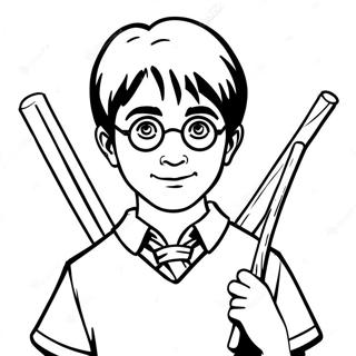 Harry Potter Mit Zauberstab Ausmalbild 101704-40118