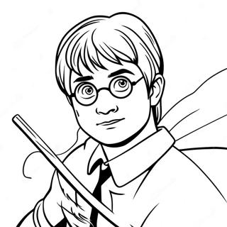 Harry Potter Mit Zauberstab Ausmalbild 101704-40119