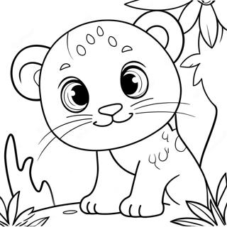 Verspielter Pantherjunges Ausmalbild 101781-40181