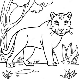 Eleganter Panther Auf Der Jagd Ausmalbild 101782-40185