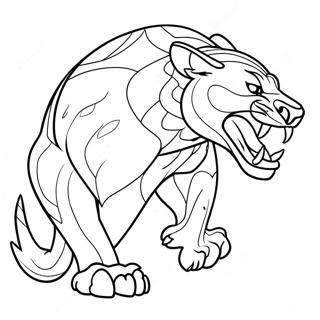 Fiercer Panther Beim Brullen Ausmalbild 101783-40190