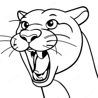 Fiercer Panther Beim Brullen Ausmalbild 101783-40191