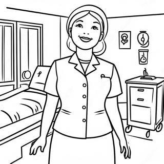 Freundliche Krankenschwester Im Krankenhaus Ausmalbild 101807-40203