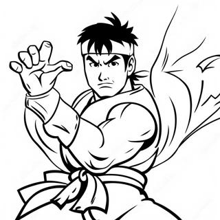Ryu Fuhrt Hadouken Aus Ausmalbild 102244 40544