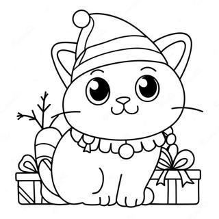 Festliche Weihnachtskatze Ausmalbild 102373-40641