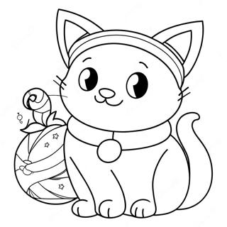 Festliche Weihnachtskatze Ausmalbild 102373-40642