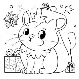 Festliche Weihnachtskatze Ausmalbild 102373-40643