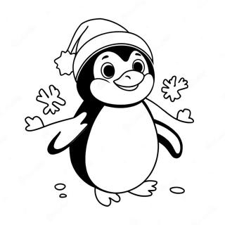 Frohlicher Weihnachts Pinguin Ausmalbild 102375-40650