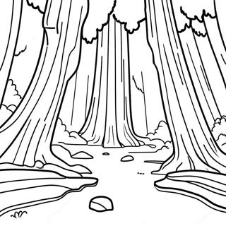 Kalifornischer Redwood-Wald Ausmalbild Ausmalbilder