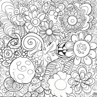 Retro 70er Jahre Funky Muster Ausmalbild 103120 41219