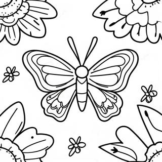 Bunte Schmetterlingsmotte Ausmalbild 103376-41419