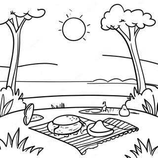 Sonnenuntergang Picknick Ausmalbild 103610-41606