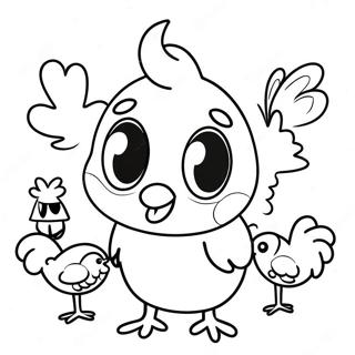 Mutiges Huhnchen Little Mit Freunden Ausmalbild 103763 41721