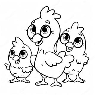 Mutiges Huhnchen Little Mit Freunden Ausmalbild 103763 41724