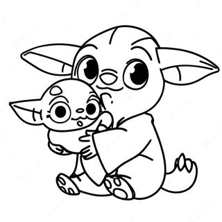Verspielter Stitch Mit Baby Yoda Ausmalbild 103790 41747