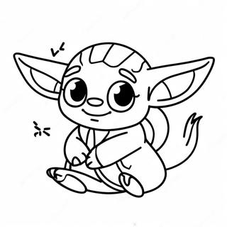 Verspielter Stitch Mit Baby Yoda Ausmalbild 103790 41748