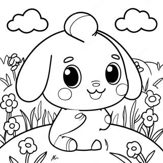 Verspielte Cinnamoroll Im Blumenfeld Ausmalbild 103867 41803