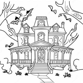 Erschreckendes Spukhaus Mit Geistern Ausmalbild 104149-42023