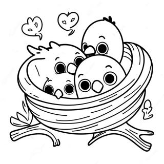 Niedliche Baby Raben Im Nest Ausmalbild 104226 42081