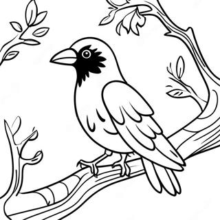 Rabe Der Auf Einem Ast Sitzt Ausmalbild 104227 42088