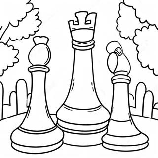 Riesige Schachfiguren Im Park Ausmalbild 104332 42170