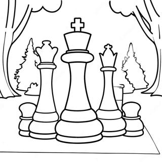Riesige Schachfiguren Im Park Ausmalbild 104332 42171