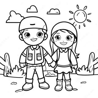 Abenteuerliche Junge Und Madchen Ausmalbild 105227-42871