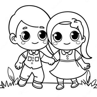 Verspielt Junge Und Madchen Ausmalbild 105228-42863