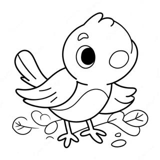 Verspieltes Rotkehlchen Mit Wurm Ausmalbild 105382-42996