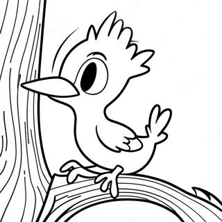 Woody Woodpecker Auf Einem Baum Ausmalbild 105460-43054