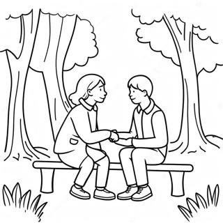 Verspieltes Paar Im Park Ausmalbild 105487 43077