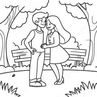 Verspieltes Paar Im Park Ausmalbild 105487 43079