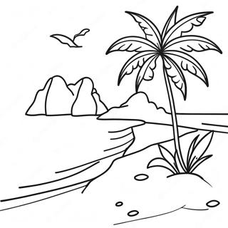 Abgelegener Inselstrand Ausmalbild 105614-43175