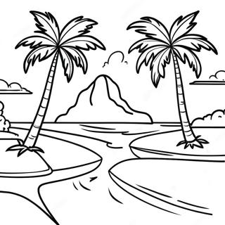 Palmeninsel Szene Ausmalbild 105616-43181