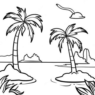 Palmeninsel Szene Ausmalbild 105616-43182