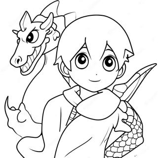 Anime Junge Mit Drachenbegleiter Ausmalbild 105822-43340