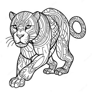 Eleganter Schwarzer Panther Schleicht Ausmalbild 106157 43599